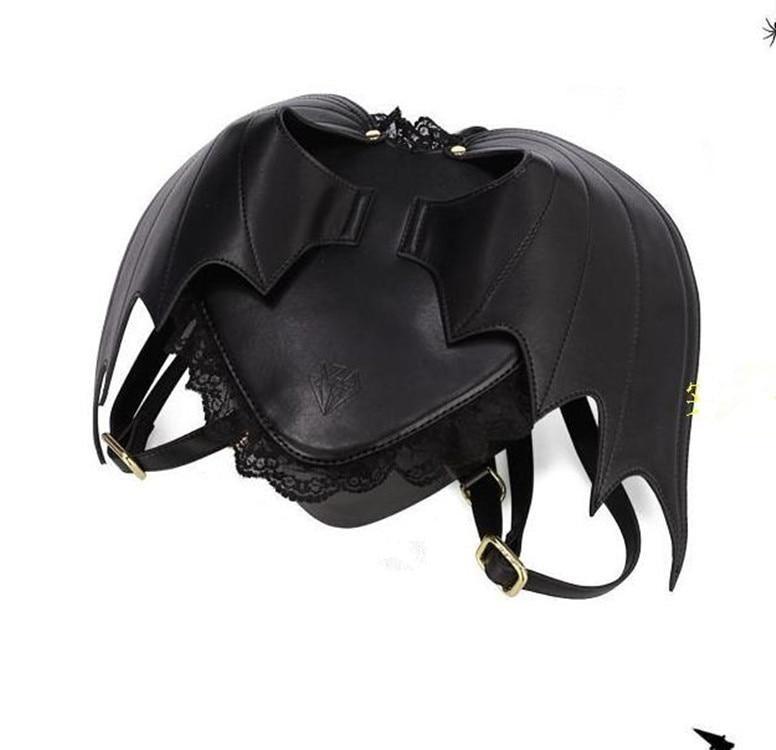 Buy myaddiction Black Bat Wings Backpack Goth Punk Lace Wing Shoulder Bag  Leather Rucksack Clothing, Shoes & Accessories