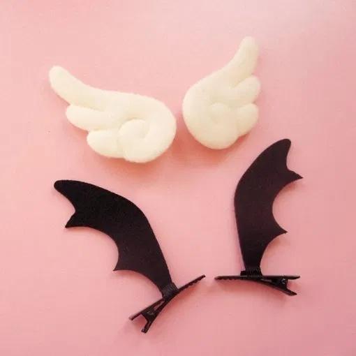 Bat Wing Headband & Clips - angel, angel wings, angels, bat card captor
