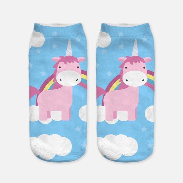 Kawaii Unicorn My Little Pony Socks Adult Women Kidcore Little Space Age regression rainbow clouds 