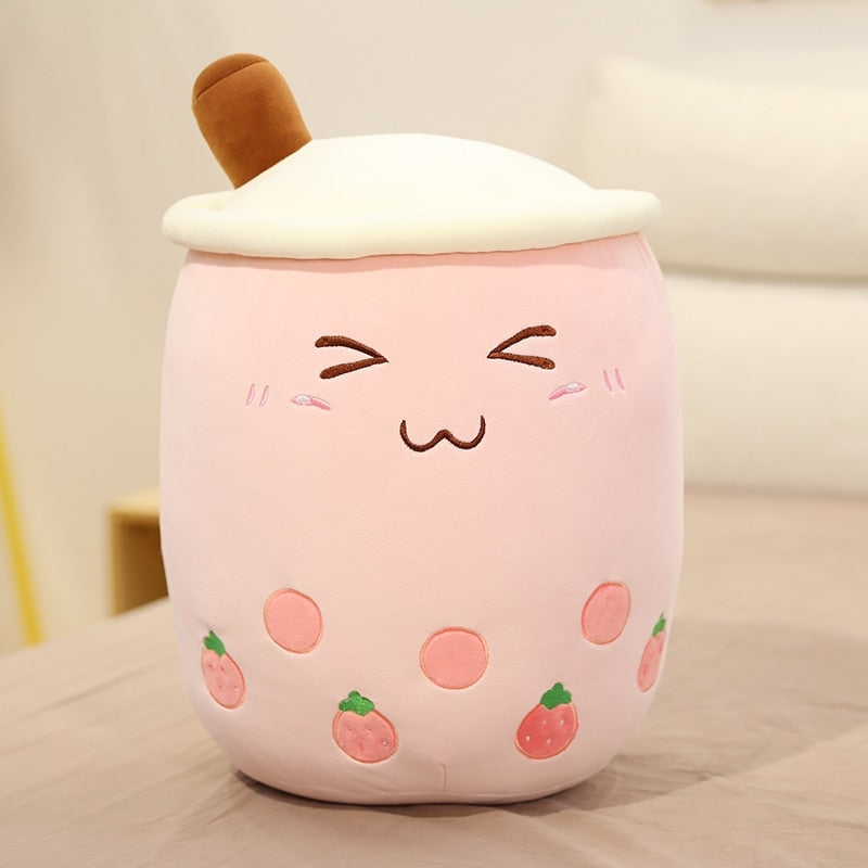 Boba Tea Plush (Dozens of Colors/Sizes) - Strawberry / 25cm - bubble, bubble tea, bubbletea, milk plush