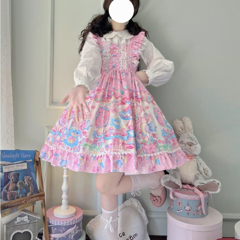Bubblegum Birthday Party Lolita Dress - dress, dresses, fairy kei, fairy kei fashion, fairy keis Kawaii Babe