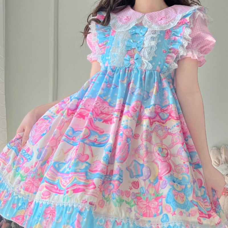 Bubblegum Birthday Party Lolita Dress - dress, dresses, fairy kei, fairy kei fashion, fairy keis Kawaii Babe