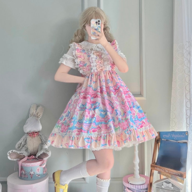 Bubblegum Birthday Party Lolita Dress - dress, dresses, fairy kei, fairy kei fashion, fairy keis Kawaii Babe