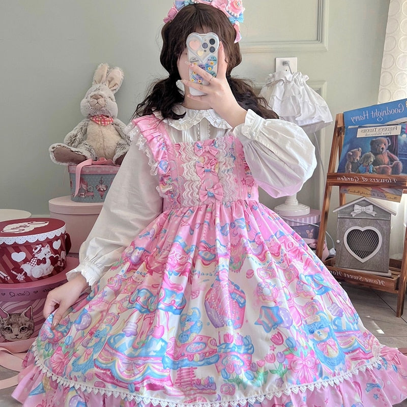 Bubblegum Birthday Party Lolita Dress - dress, dresses, fairy kei, fairy kei fashion, fairy keis Kawaii Babe
