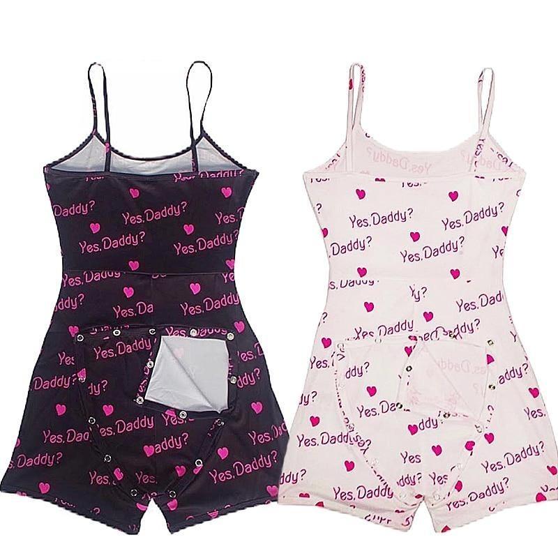 Butt-Flap Yes Daddy Romper - ab dl, abdl, adult babies, baby, baby diaper lover