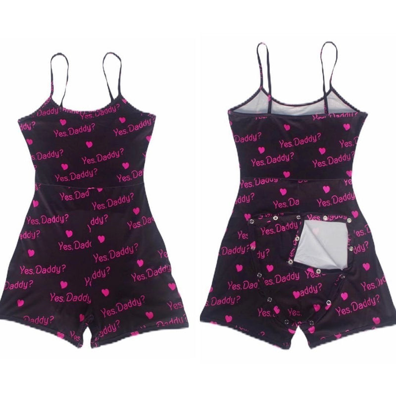 Butt-Flap Yes Daddy Romper - ab dl, abdl, adult babies, baby, baby diaper lover