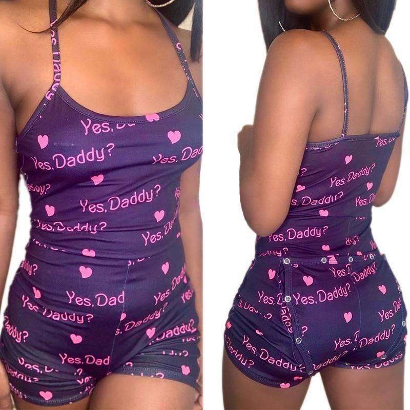 Butt-Flap Yes Daddy Romper - Black / M - ab dl, abdl, adult babies, baby, baby diaper lover