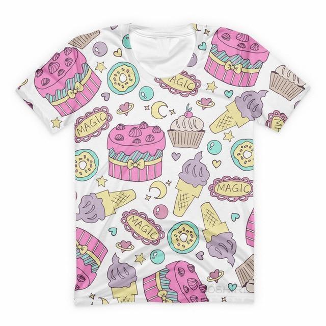 Candy Gamer Tee - White Cakes & Candy / XXXL - shirt