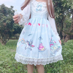 Cartoon Kingdom Lolita Dress - Blue - classic lolita, dresses, jsk, jsk dress, fashion