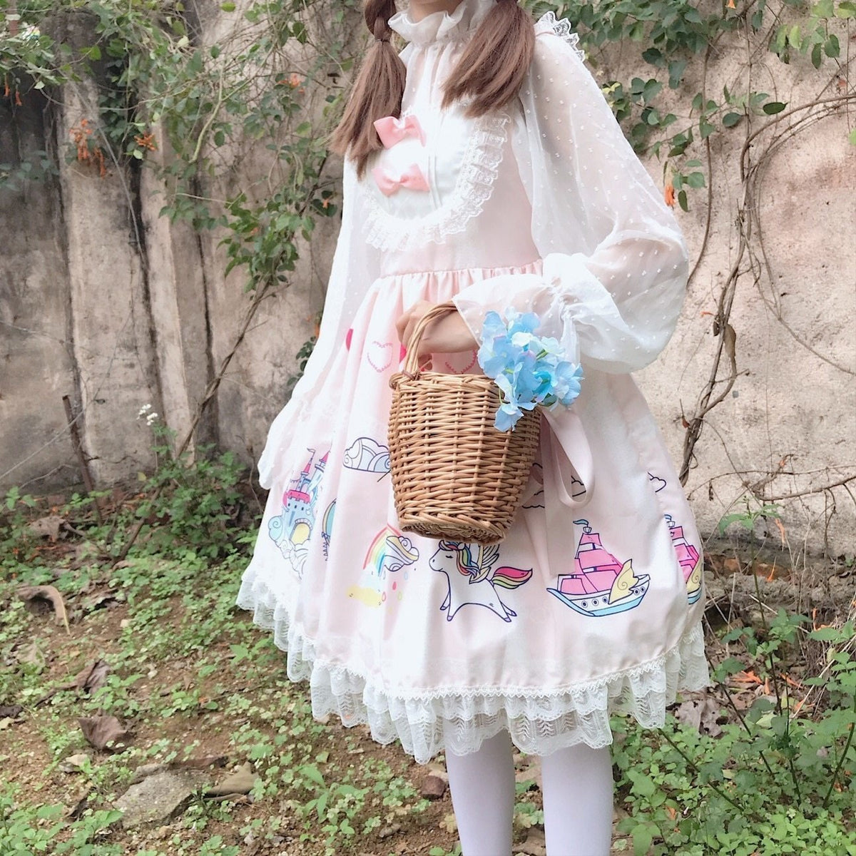 Kawaii Enchanted Kingdom Sweet Lolita Dress JSK Pink
