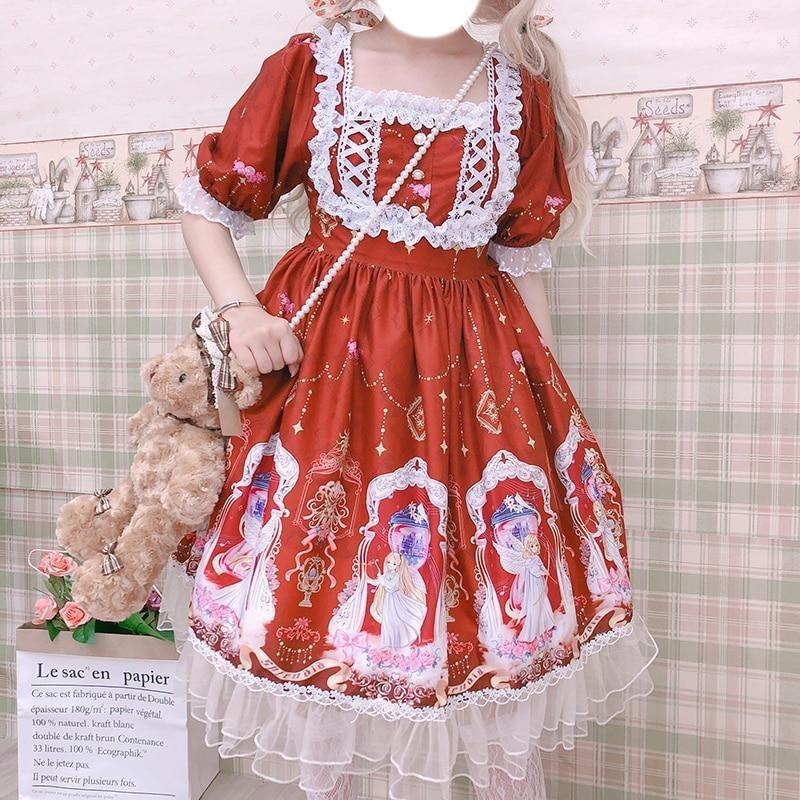 Heaven Angel Lolita Dress JSK Kawaii Fairy Kei | Kawaii Babe Red Heaven Angel Lolita Dress JSK Kawaii Fairy Kei | Kawaii Babe Red