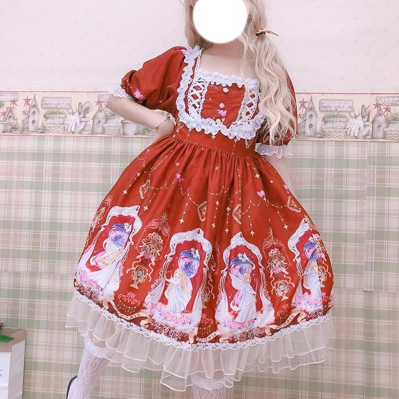 Heaven Angel Lolita Dress JSK Kawaii Fairy Kei | Kawaii Babe Red Heaven Angel Lolita Dress JSK Kawaii Fairy Kei | Kawaii Babe Red