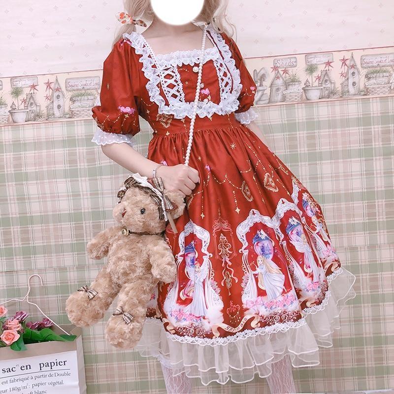 red lolita dress Heaven Angel Lolita Dress JSK Kawaii Fairy Kei