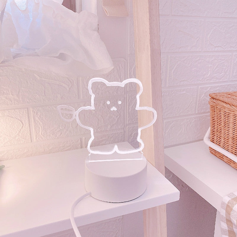 Cinna & Kuromi LED Lights - Bear - cinnamoroll, fairy kei, kawaii, kuromi, lamp