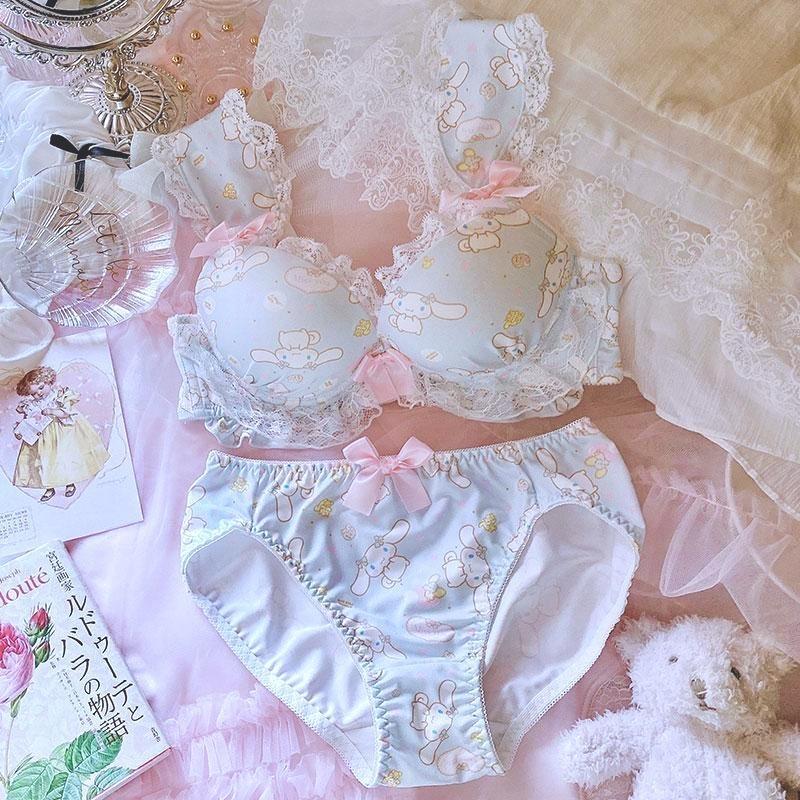 Cinnamoroll Luxury Lingerie Set - 70B / 32B - bra, bras, brasier, cinnamoroll, cups