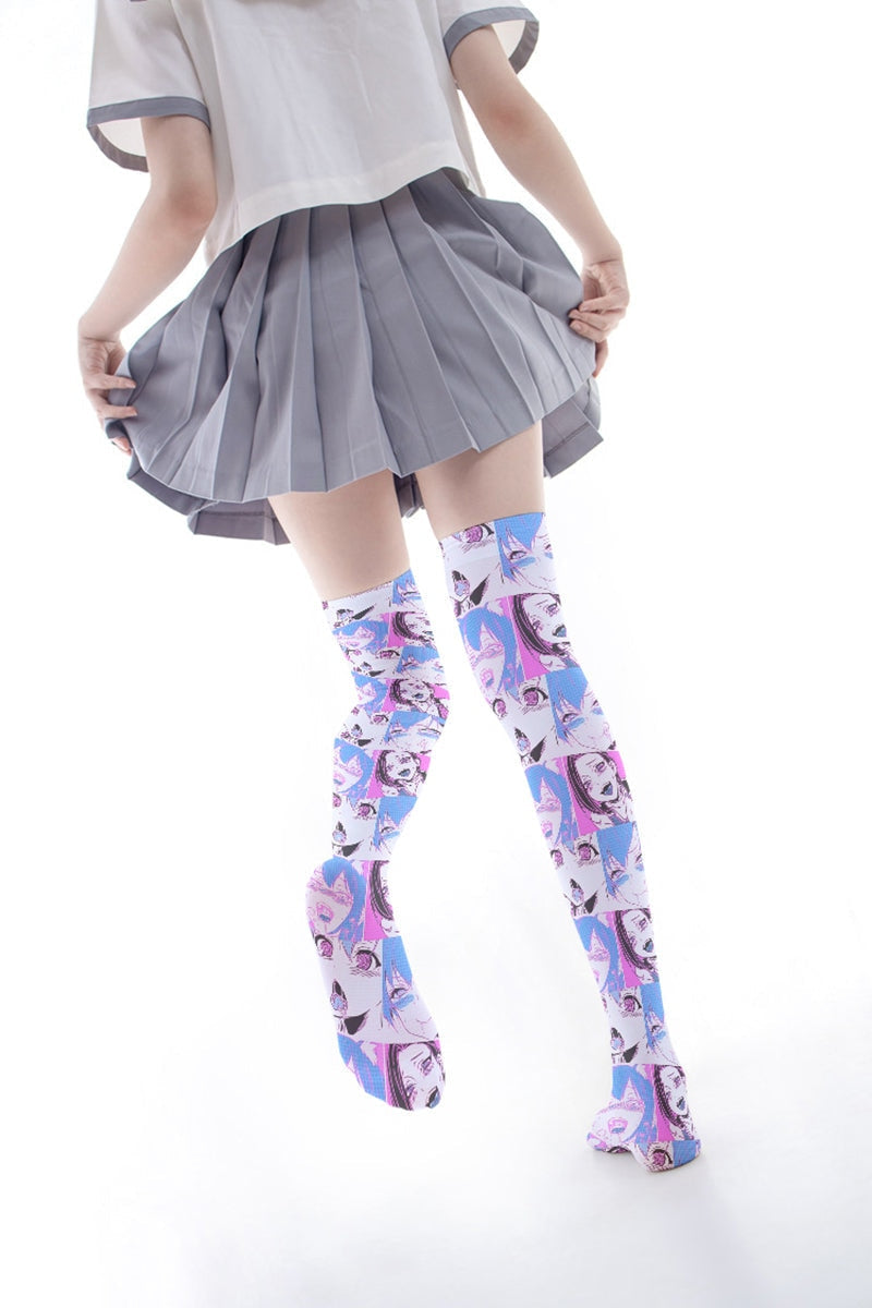 Comic Strip Ahegao Stockings - Pink/Blue - ahegao, anime, anime face, girl, girls