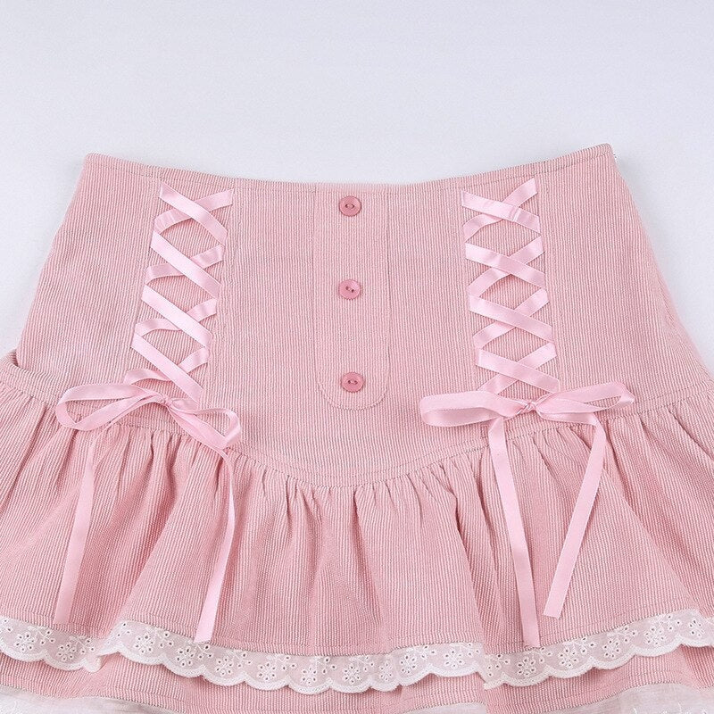 Corduroy Babydoll Skirt - Skirts