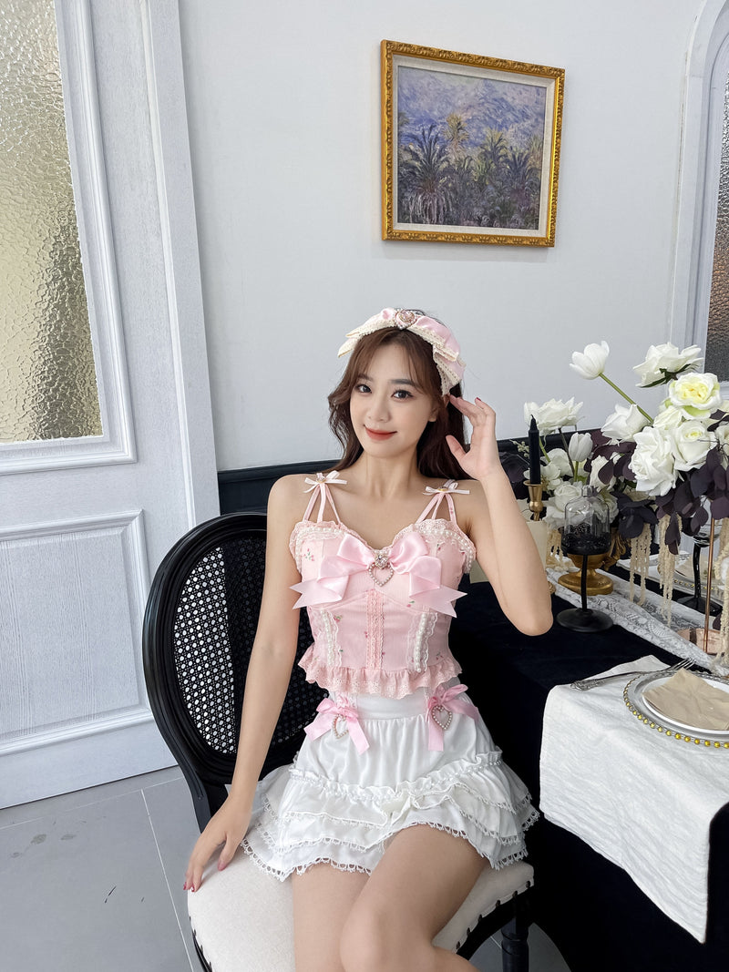 Corduroy Pink Princess Bustier - coquette, corset, corsets, dollette, faecore Kawaii Babe