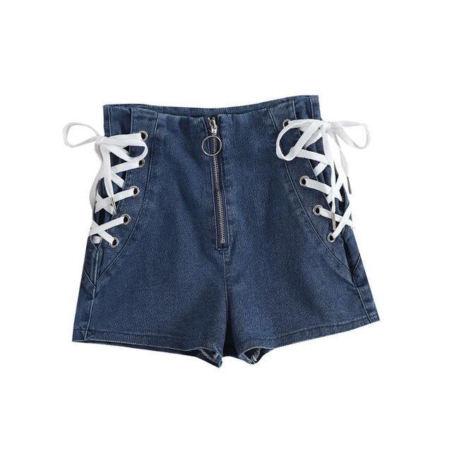 Corset Denim Shorts - Blue / S - underwear