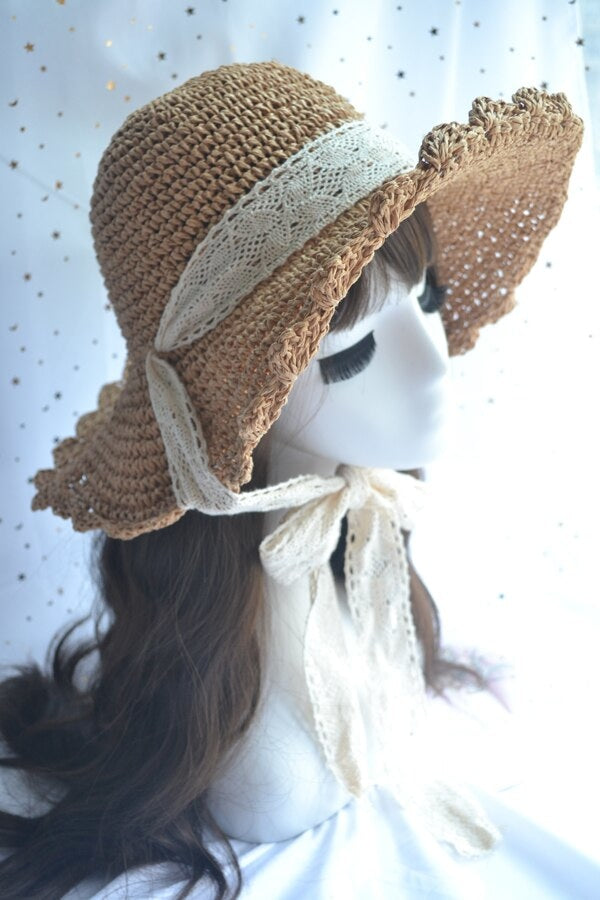 Country Maiden Sun Hat - angelcore, angelic, coquette, dollette, faecore Kawaii Babe