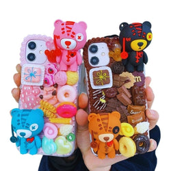 Creepy Teddy Decoden iPhone Case - apple phone, baby bears, coth, creepy