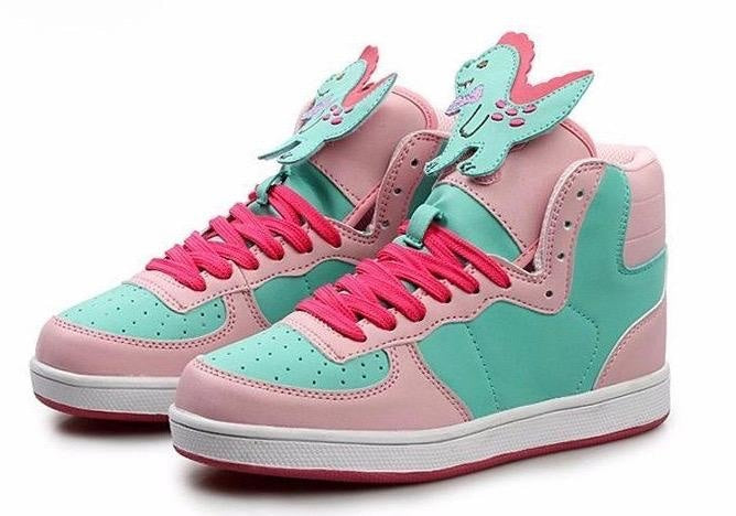 T-Rex Dinosaur High Top Sneakers Shoes Fairy Kei by Kawaii Babe