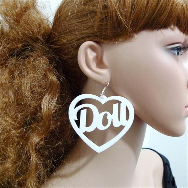 Doll Hoop Earrings - White - earrings
