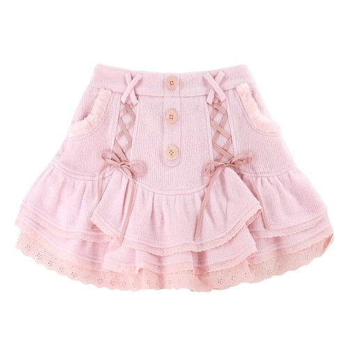 Fairycore Pink Ethereal Turtleneck and Skirt Set | Kawaii Babe