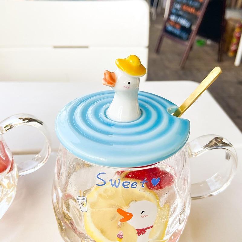 Duck Goose Mug With Lid - bottles, cups, duck, ducks, ducky