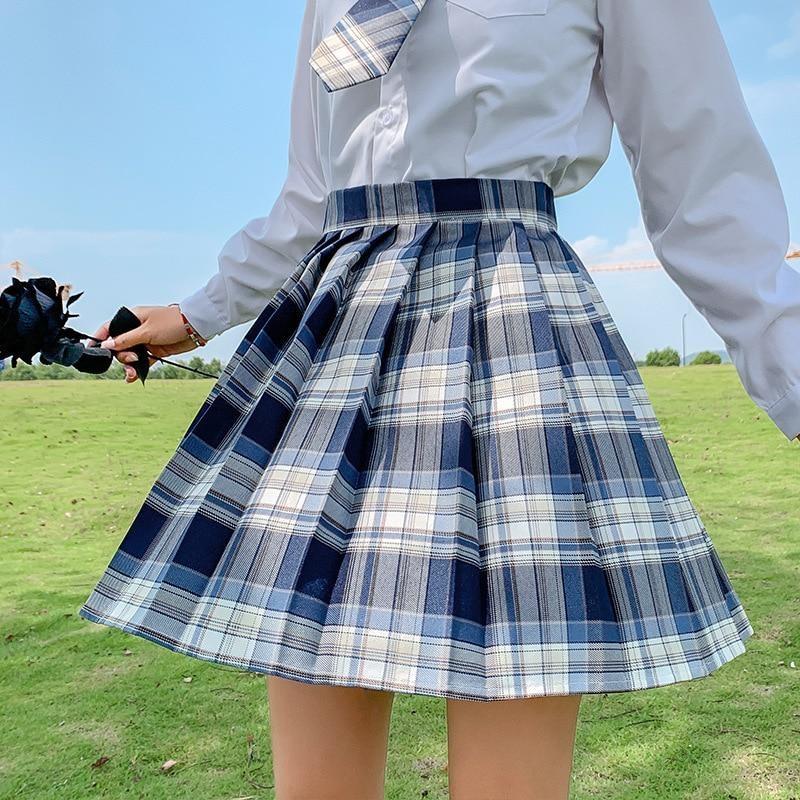 Electric Plaid Skirt 17 Color Options Pleated School Girl Harajuku