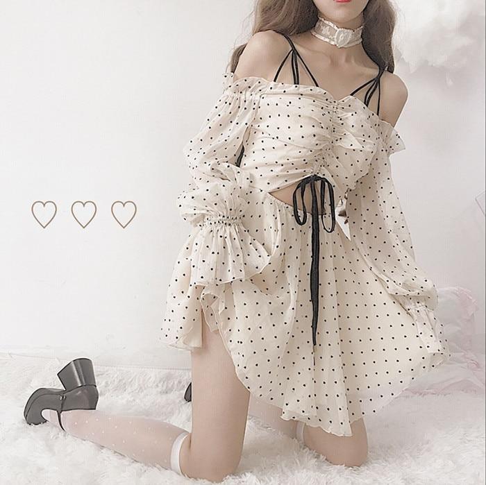 Kawaii Drippy Polkadot Lolita Dress - L