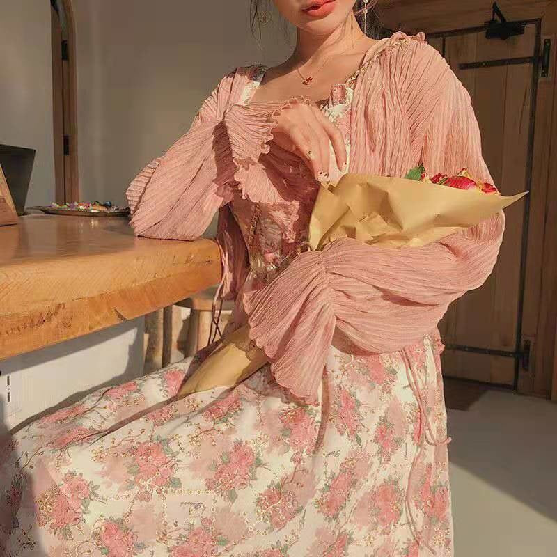 Floral French Vintage Dress Fairycore Angelcore | Kawaii Babe Cardigan Only / XL Floral French Vintage Dress Fairycore Angelcore | Kawaii Babe Cardigan Only / XL