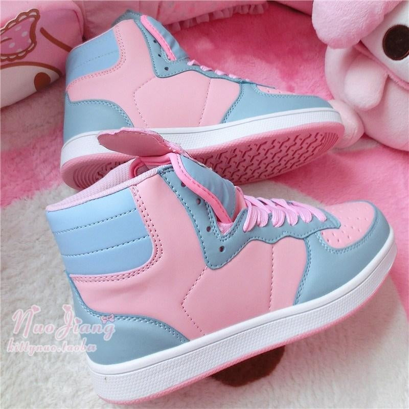 Fairy Kei Sanrio Pastel Little Twin Star Kiki And Lala Hi Top Sneaker Shoes