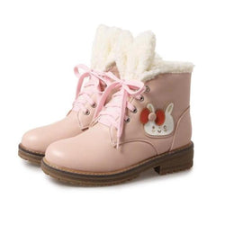 Fleecey Bunny Booties - Pink / 5 - shoes