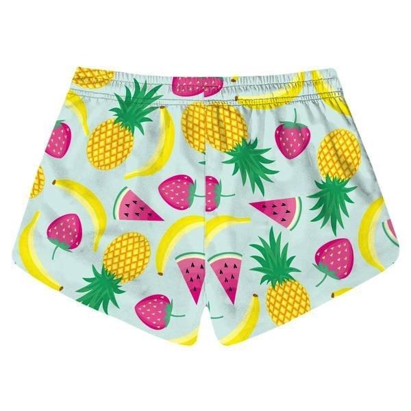 Fruit Tropical Food Athletic Shorts Kawaii Blue Short Shorts 