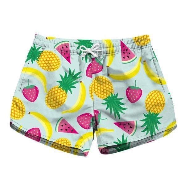 Fruit Tropical Food Athletic Shorts Kawaii Blue Short Shorts 
