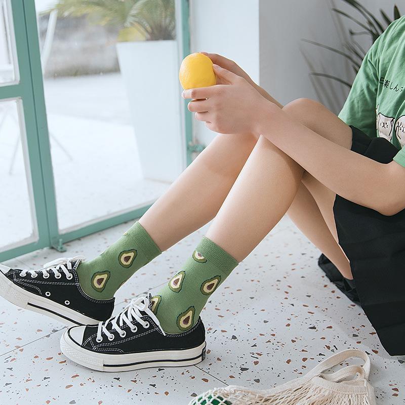 Fruity Sockies - ankle socks, avocado, avocadoes, avocados, bananas