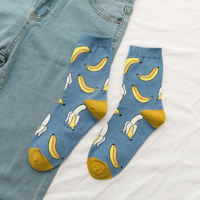 Fruity Sockies - Bananas - ankle socks, avocado, avocadoes, avocados, bananas