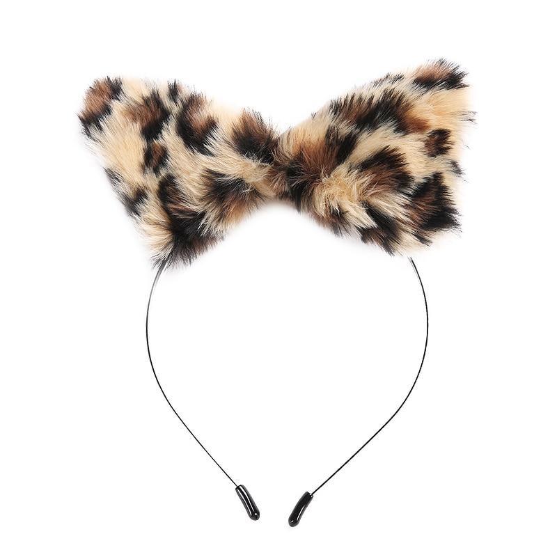 Kawaii Leopard Cat Furry Fox Ear Headband Pet Play Little Pet Fetish Kinky Vegan Soft Fuzzy Ears