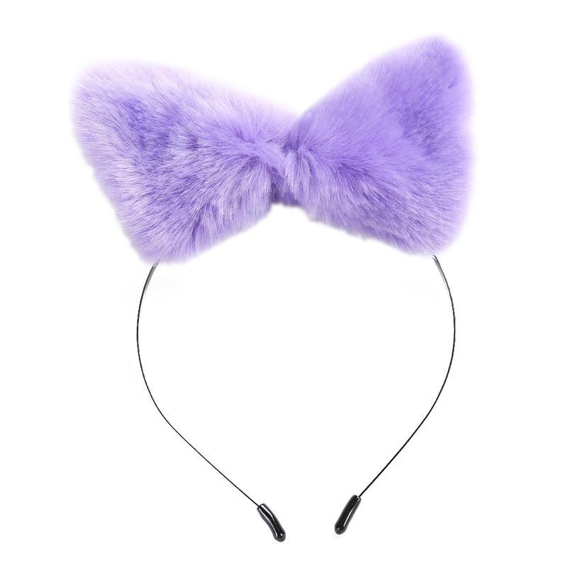 Purple Cat Ear Furry Fox Ear Headband