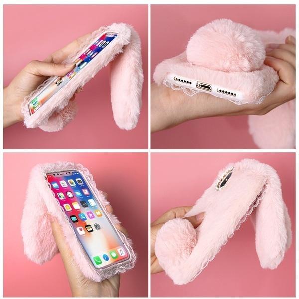 Furry Fuzzy Bunny Rabbit Ear Phone Case Iphone | Kawaii Babe Furry Fuzzy Bunny Rabbit Ear Phone Case Iphone | Kawaii Babe