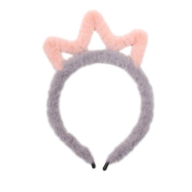 Fuzzy Ear Headbands - Grey Tiara - hair accessory