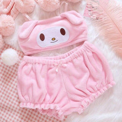 Fuzzy Melody Lingerie Set - Pink / L - underwear