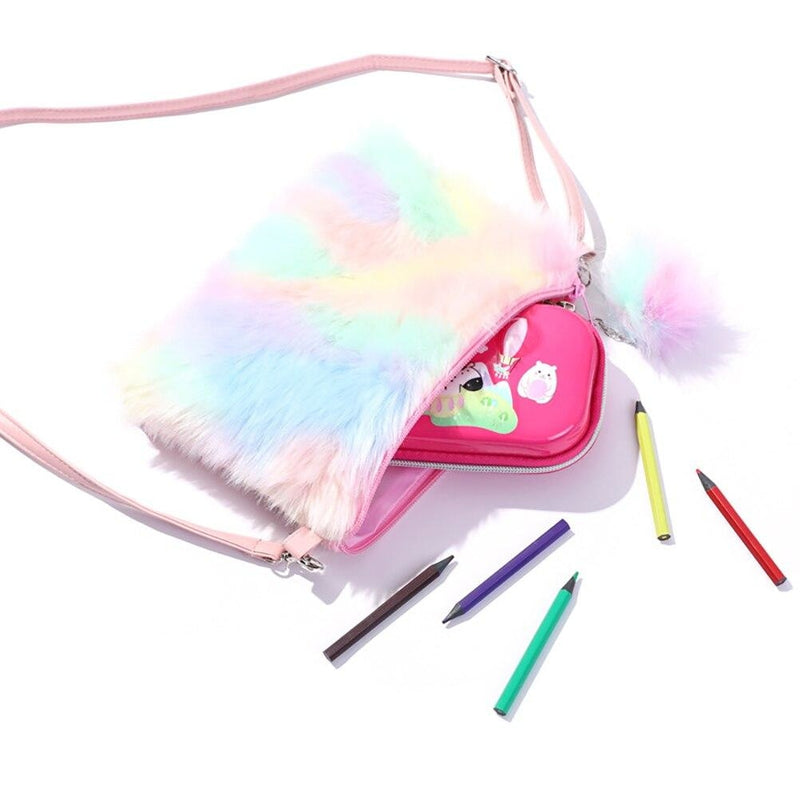 Fuzzy plush handbag - adjustable straps - cruelty free - fairy kei - faux fur