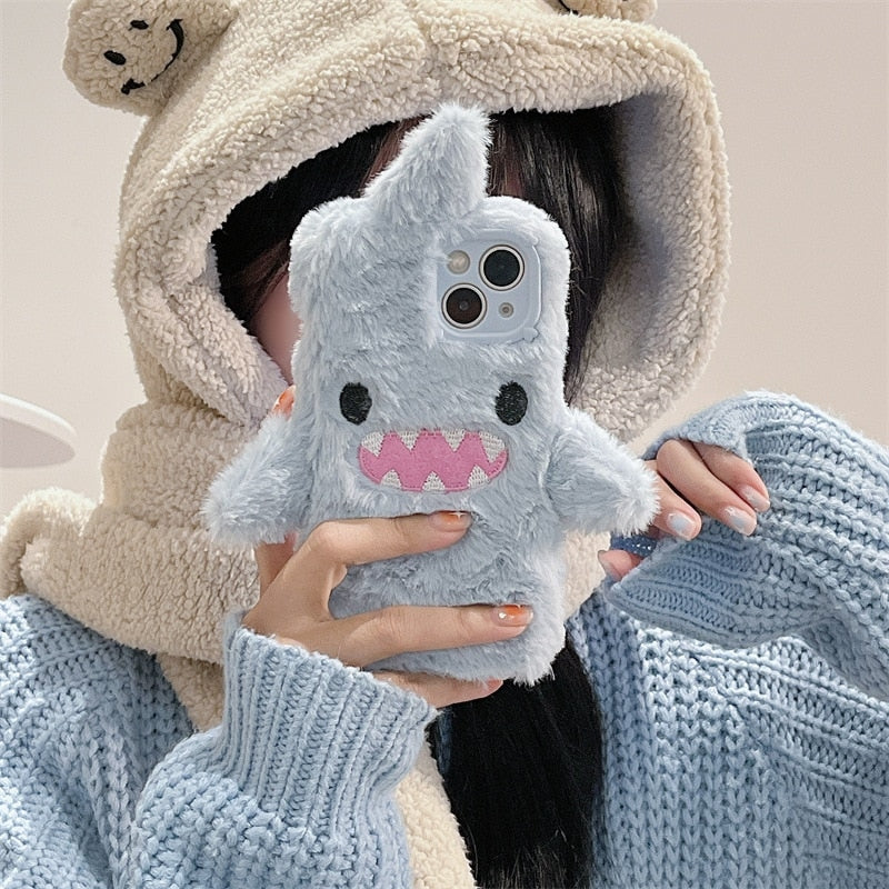 Fuzzy Shark iPhone Case - iphone 14, iphone case, phone case, phone cases, sharks Kawaii Babe