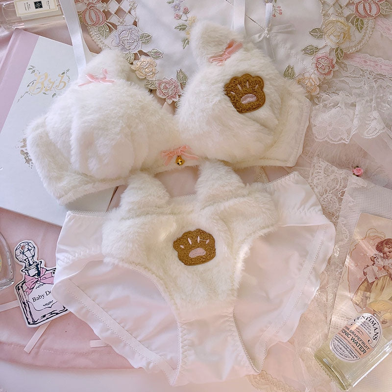 Fuzzy Bear Bra Panty Set sold by KOSMUIFASHION on Storenvy