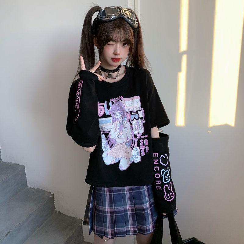 Gamer Warrior Anime Girl T-Shirt Top Harajuku Japan Kawaii Babe