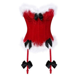 Genuine Holiday Corsets (5 Styles!) - Red Bows / S - bustier, christmas, corset, corsetry, corsets