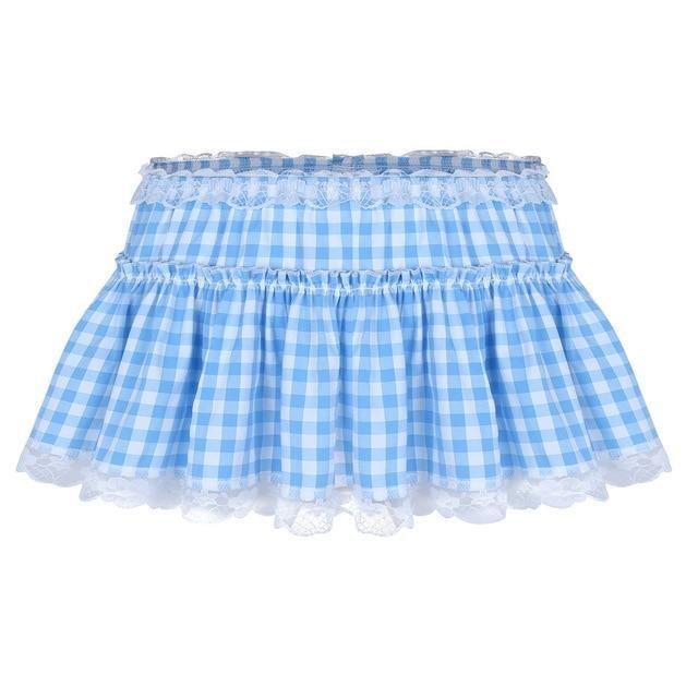 Gingham Micro Skirt - Light Blue / XS - skirt