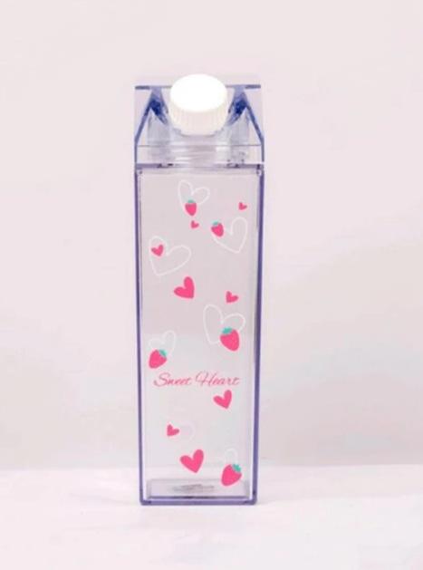 Glass Milk Carton Bottle - Sweet Home Berries - cup